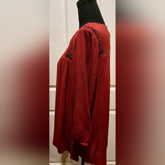 STITCH FIX EXCLUSIVE Blouse Vixbe Brand Flowy Rust Color V-Neck Sz Sm - Picture 5 of 9